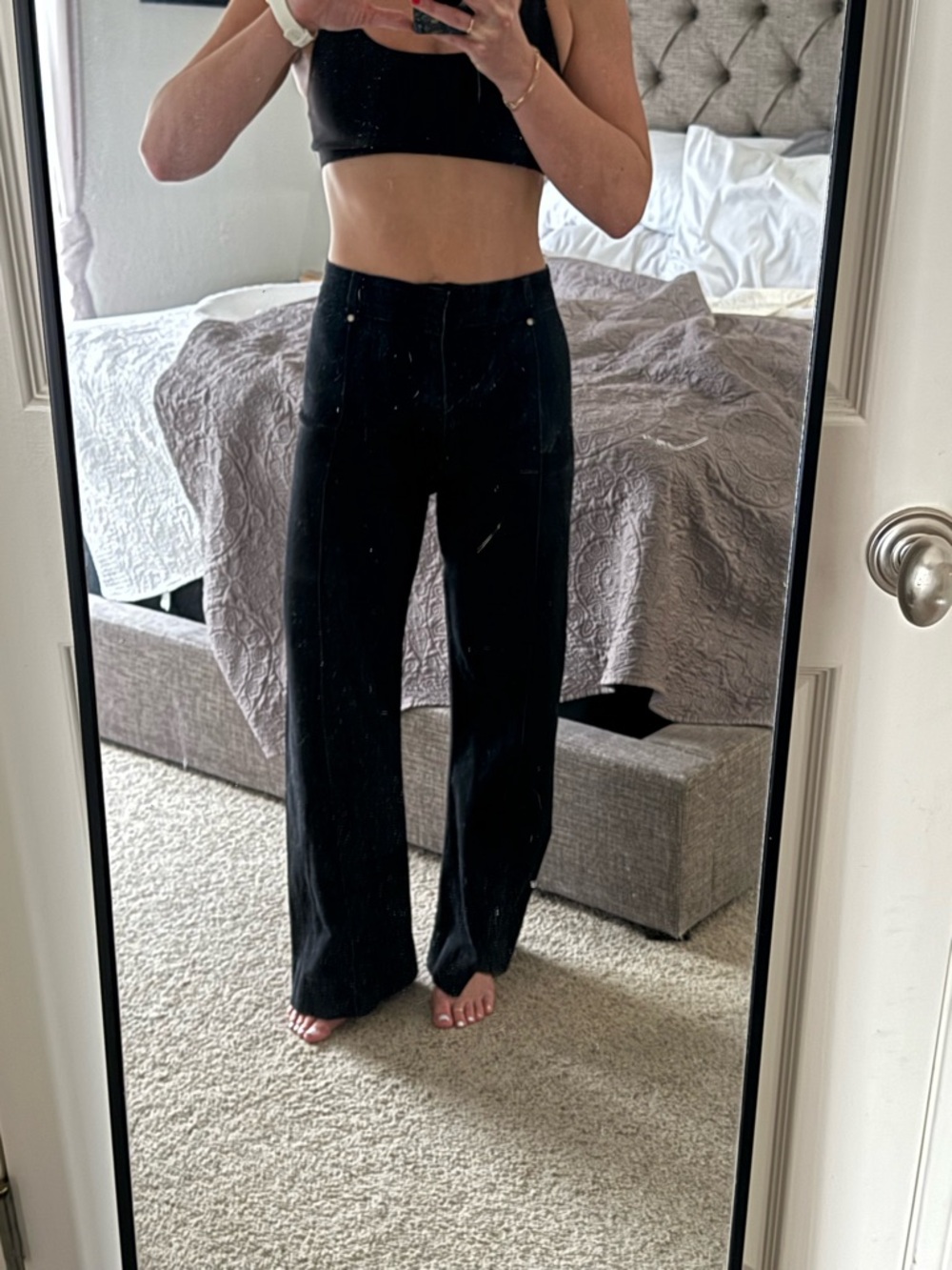 Zara Black Wide Leg Flare Jeans